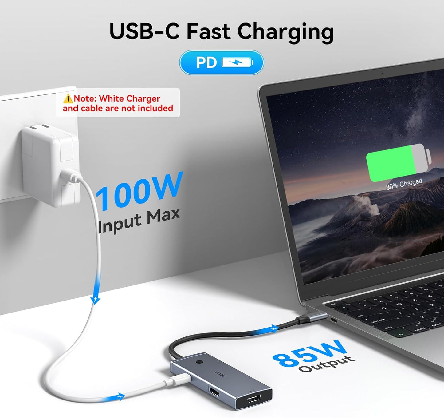 HODO Docking Station to Dual HDMI Monitors USB C to Dual HDMI Adapter 4K | Laptop Docking Station Dual Monitor with 2 HDMI PD 3 USB Port Compatible for HP Elitebook Dell XPS 13 15 etc