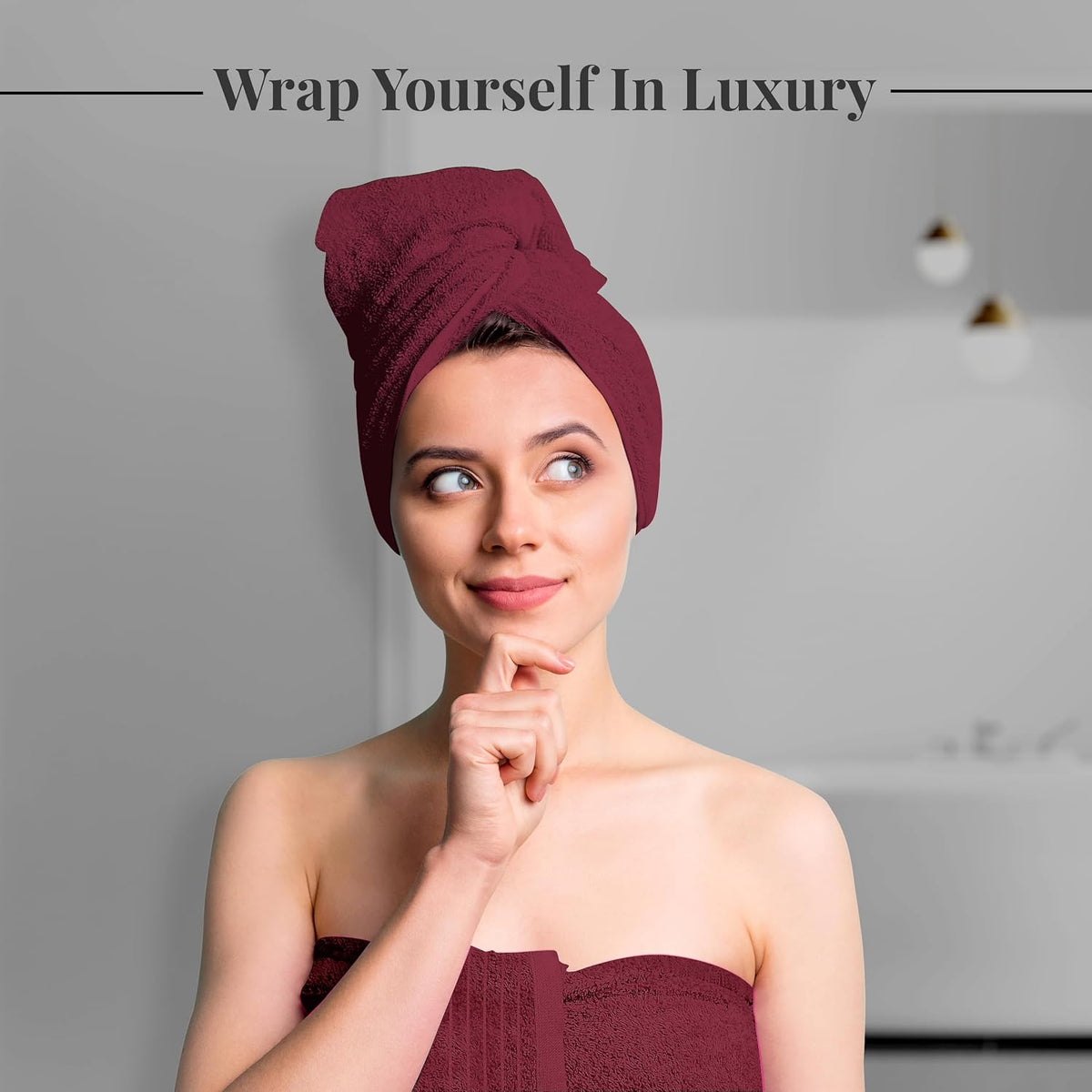 Tens Towels 4 Piece Extra Large Bath Towels 30 x 60 Inches, Burgundy