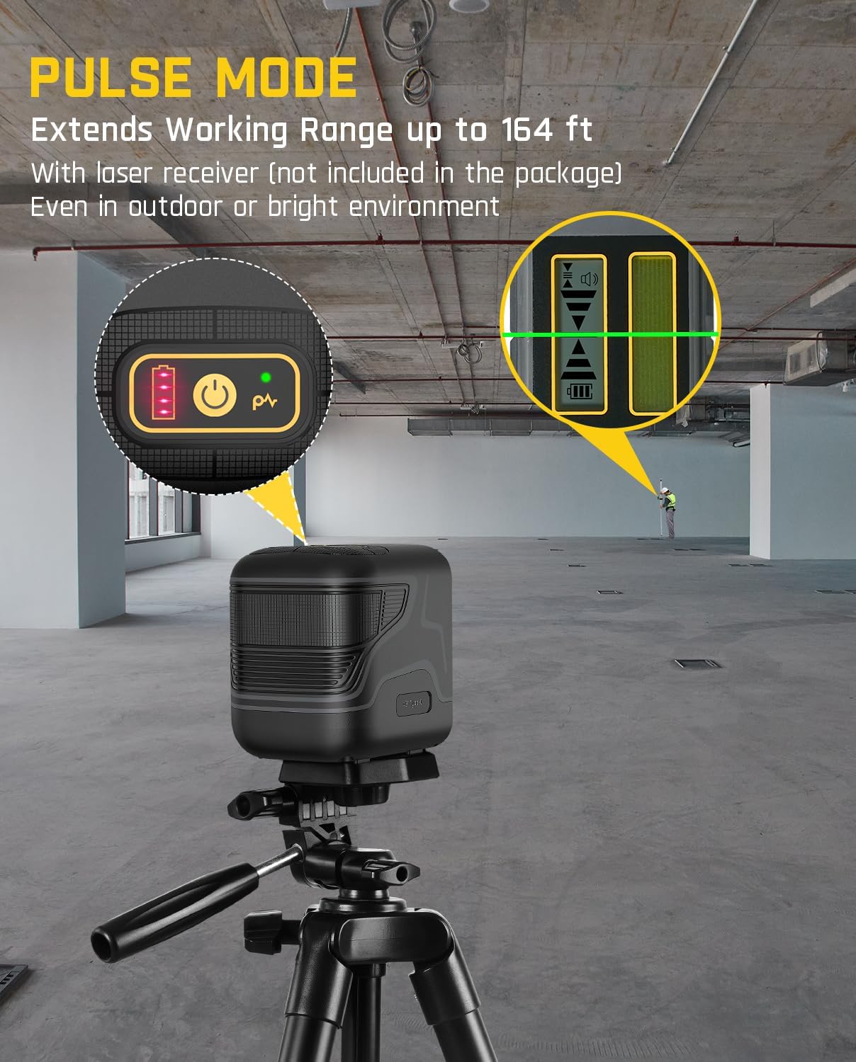 Fanttik D2 Pocket Green Laser Level for Picture Hanging and Home DIY | 100 ft Self-Leveling Cross Line, Type-C Rechargeable, Rotatable 360 Degree, Pulse Mode, Magnetic Bracket, Carrying Pouch