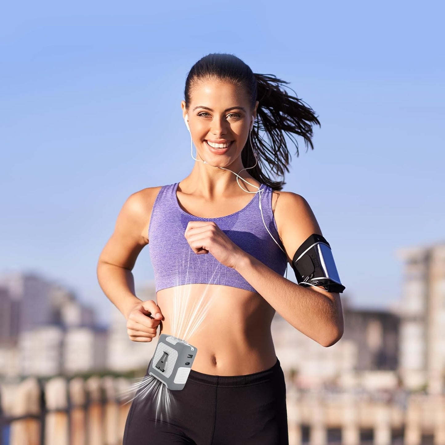 FANSYJKJ Portable Waist Fan Personal Fan | Cooling Body,Clip Belt Shirt Fans For Outdoor,5 Speed,Max 55H Runtime,Low Noise