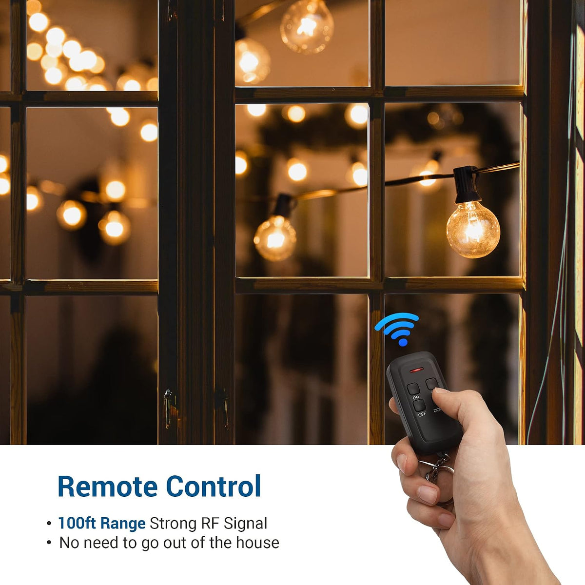 DEWENWILS Outdoor Dimmer for String Lights, 100FT Remote Switch Range