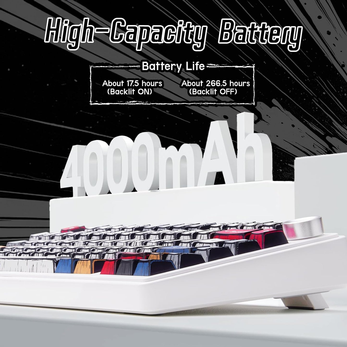 Aula F75 Wireless Mechanical Keyboard,Creamy Keyboard with RGB Backlit Hot Swappable, 81 Keys 75% Layout Gaming Keyboard, Bluetooth/2.4GHz/Type-C, Creamy Sounding - Reaper Switches