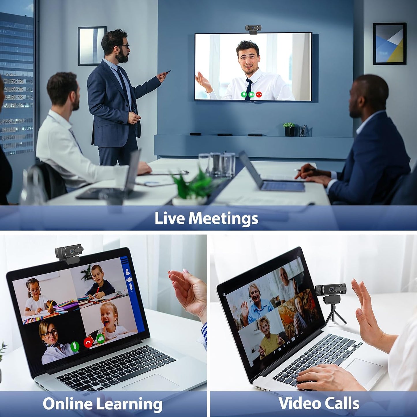 4K Webcam with Microphone for PC & Streaming Computer Camera | PDAF autofocus, dual noise-canceling mics & low-light correction. Best usb hd webcam for mac, laptop and smooth streaming.