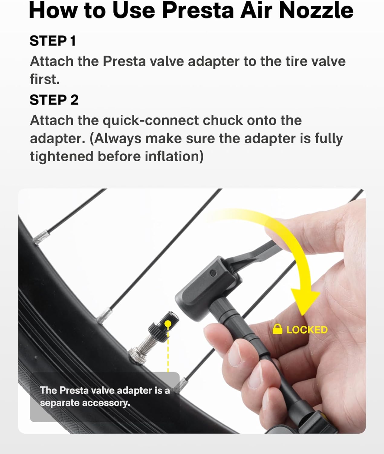 HOTO Electric Bike Tire Pump, Mini Bicycle Pump, 25s Fast Inflate | Portable Bike Air Pump with Presta & Schrader Valve for Road Bike, Mountain Bike, Motorcycle, Scooter, Sports Ball, Outdoor