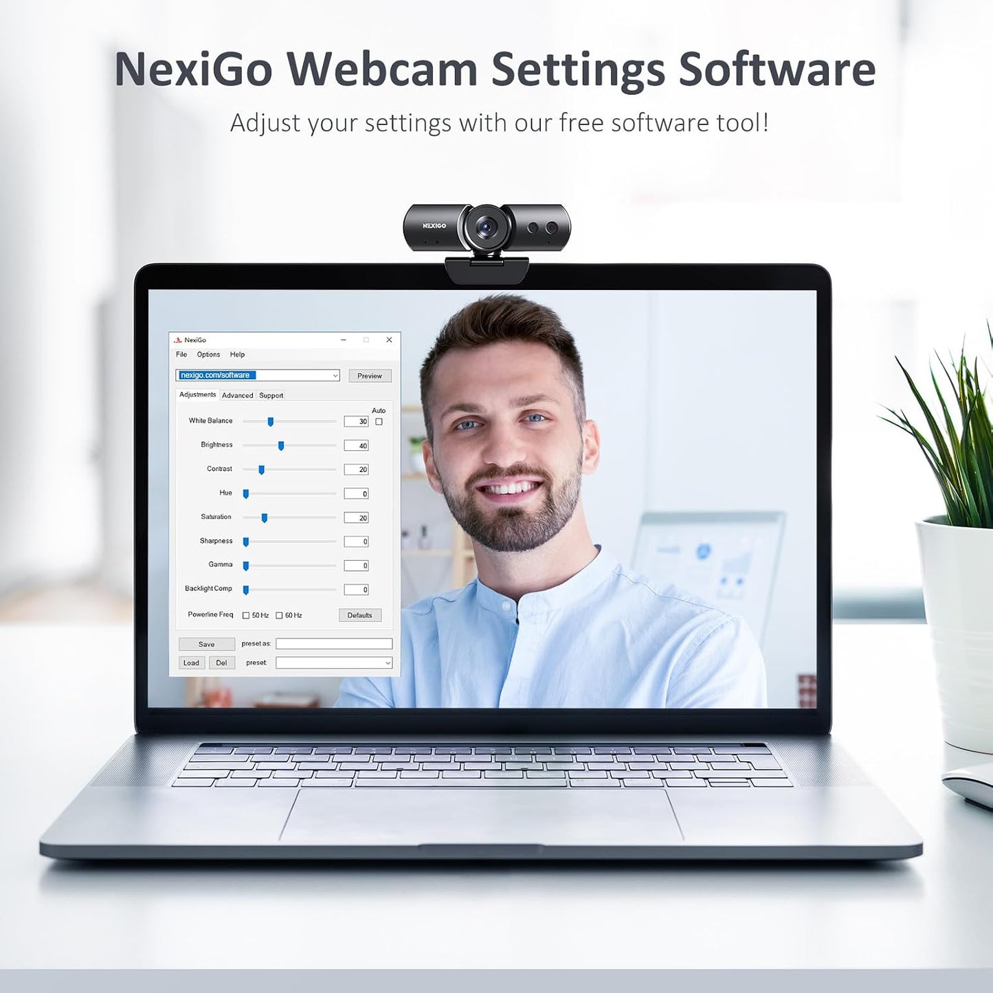 NexiGo HelloCam, 1080P Webcam with Windows Hello, True Privacy, Automatic Electronic Shutter, Computer Camera, Microphone, Facial Enhancement, HD USB Web Cam