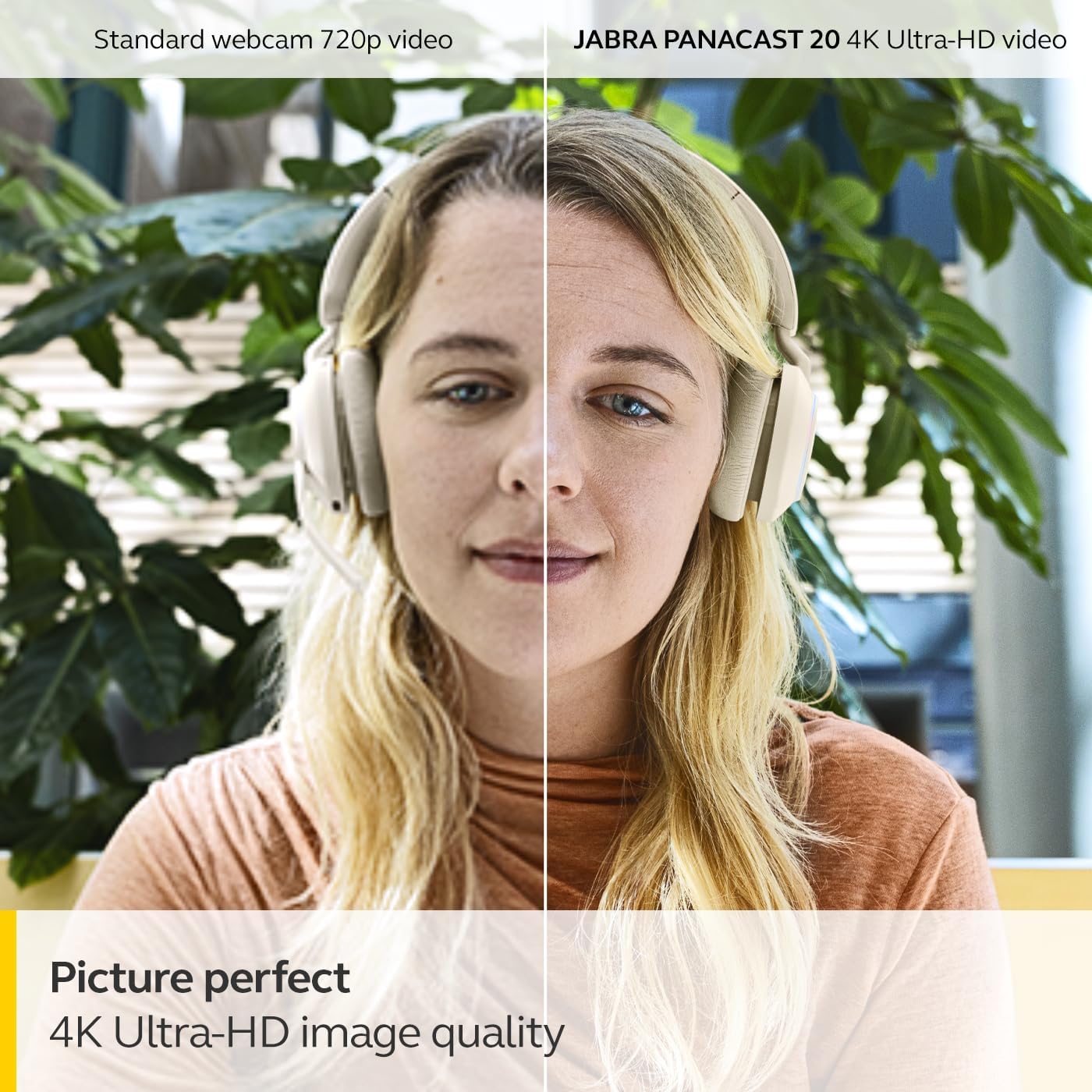 Jabra PanaCast 20 Conferencing Camera - Flexible Plug & Play Personal Video Solution Computer Webcam with AI-Powered 4K Ultra-HD, Intelligent Zoom, and Lighting Optimization - Black