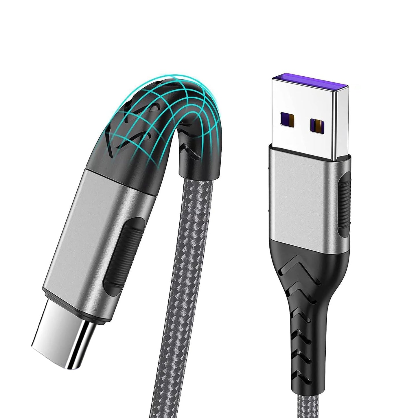 USB C Cable, Upgarded 2Pack 10ft Fast USB Type C Charging Cable for Android/Phone/Pad/Laptop, Type C Charger Braided USB Cable Compatible withi Phone 17/16/15/Pro/Plus/Max/Sam.Sung-Silver