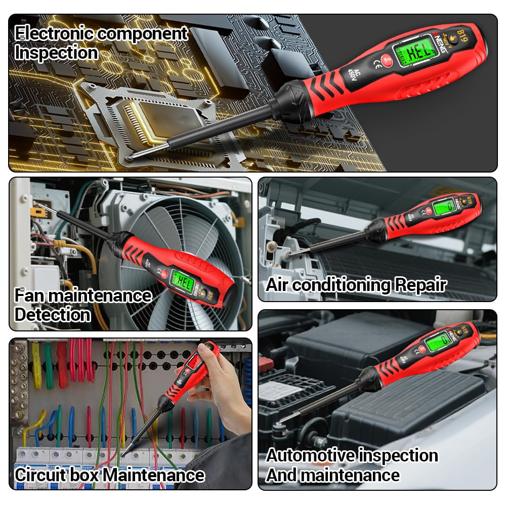 ANENG Non-Contact Voltage Tester, 2-in-1 Slotted/Crosshead Screwdriver Pen | Dual Range AC 11V/30V-1000V Electrical Tester with Live/Null Wire Detection, LCD Display, Buzzer Alarm and Breakpoint Finder