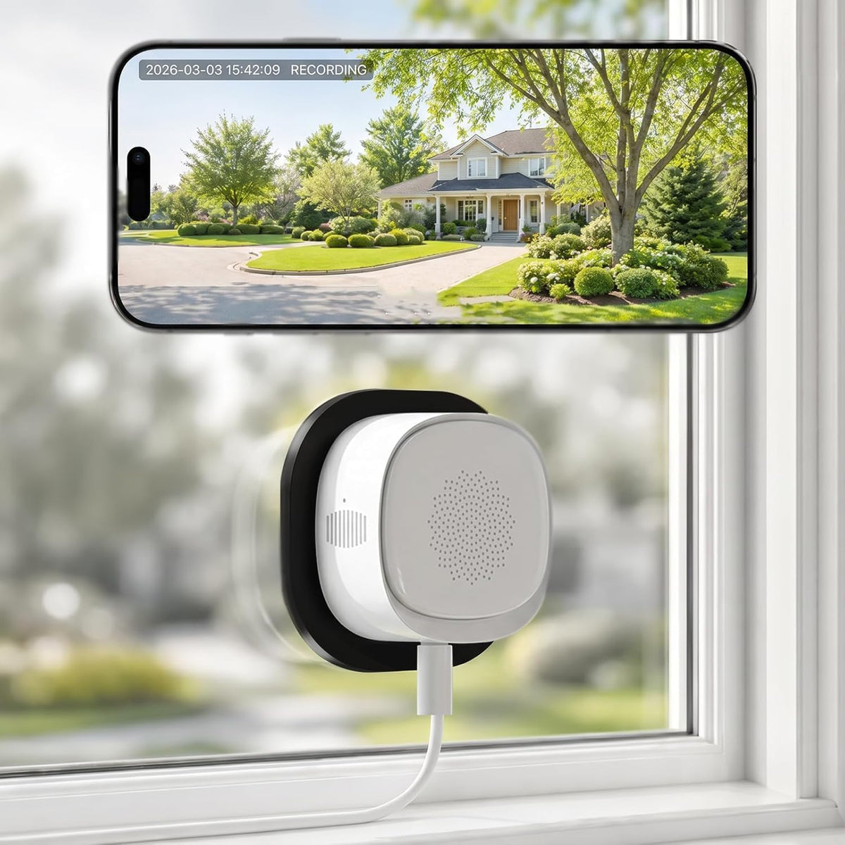 ELECCTV 2.5K Window Security Camera,2.4G/5GHz WiFi Indoor Camera,Anti-Glare