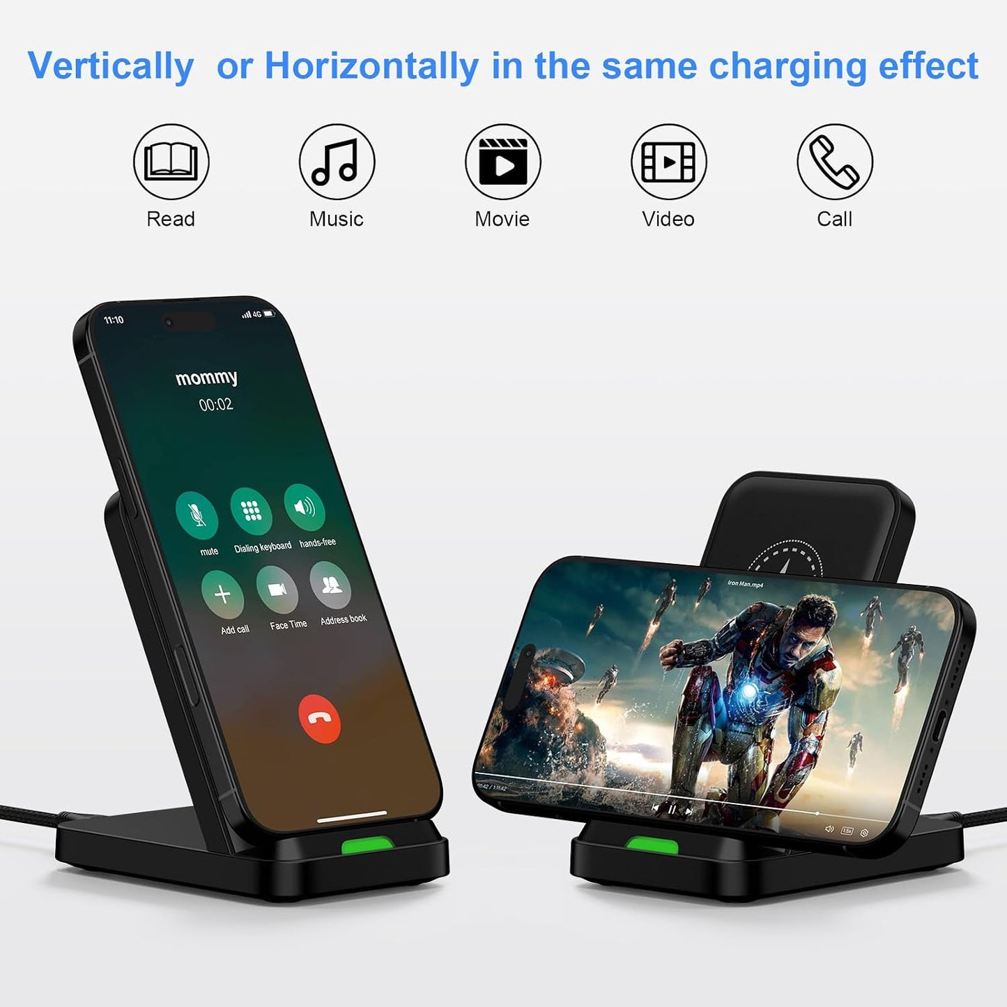 for Samsung Wireless Charger Fast Charging Stand for Galaxy S26Ultra/S25 Plus/S24FE/S23/S22/S21, Wireless Phone Charger Stand Android Desk Charging Station for Google Pixel 10 Pro/9a with 18W Adapter