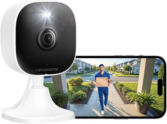 2.5K Cameras for Home Security with Audio and Video, Indoor Security Camera for Baby Monitor, 2.4g/5g Outdoor Cameras for House/Pet/Baby, Plug&Play, Support 128G Card (Not Included), 9.84ft Wire