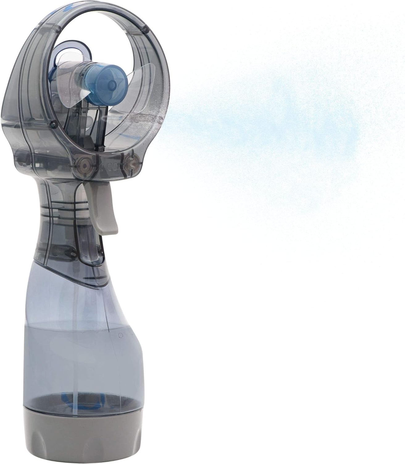 O2COOL Deluxe Handheld Misting Fan Battery Powered Grey | Yes