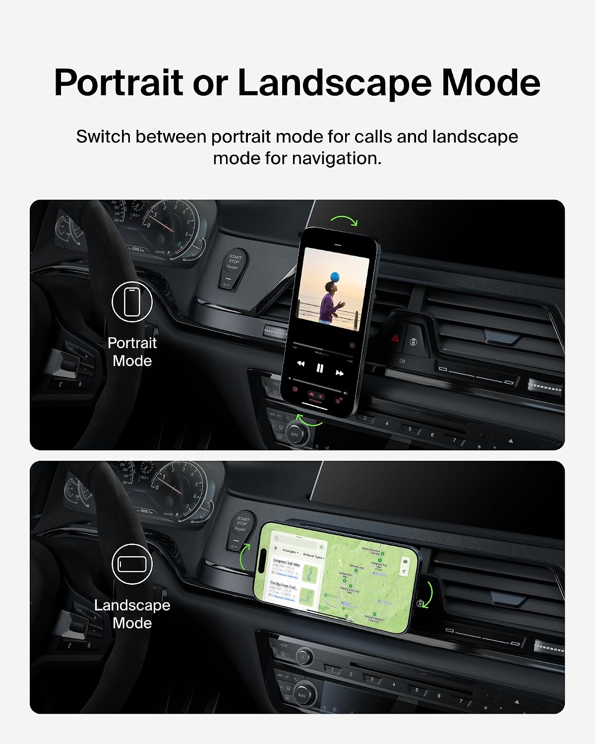 Belkin Magnetic Vent Mount Pro, MagSafe-Compatible Phone Holder for iPhone | Car phone mount, iPhone 17/16/15, Pixel 10 compatible, air vent mount, hands-free driving, road trips