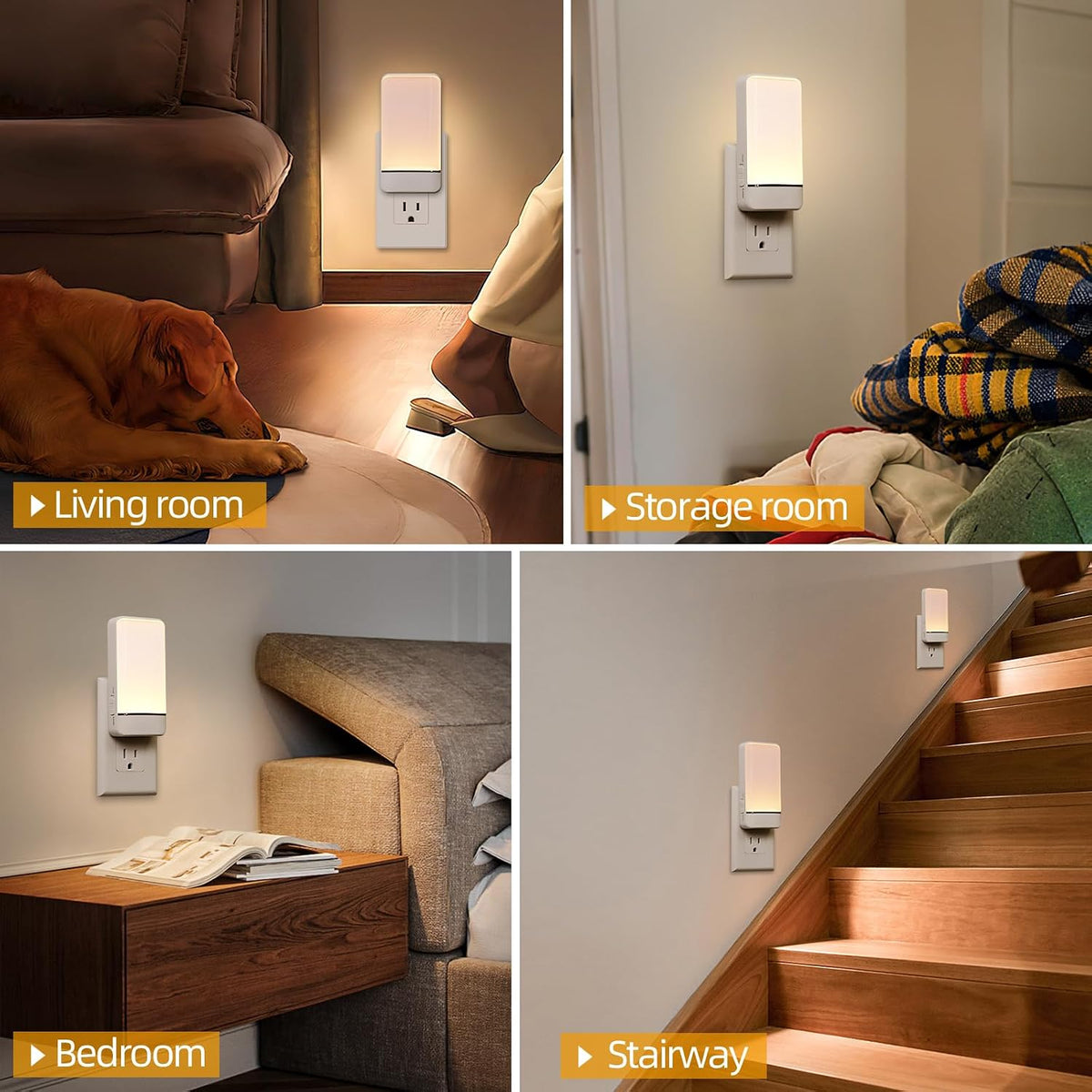 Dawnrise Night Lights Plug into Wall with Invisible Motion Sensor, 2 Pack