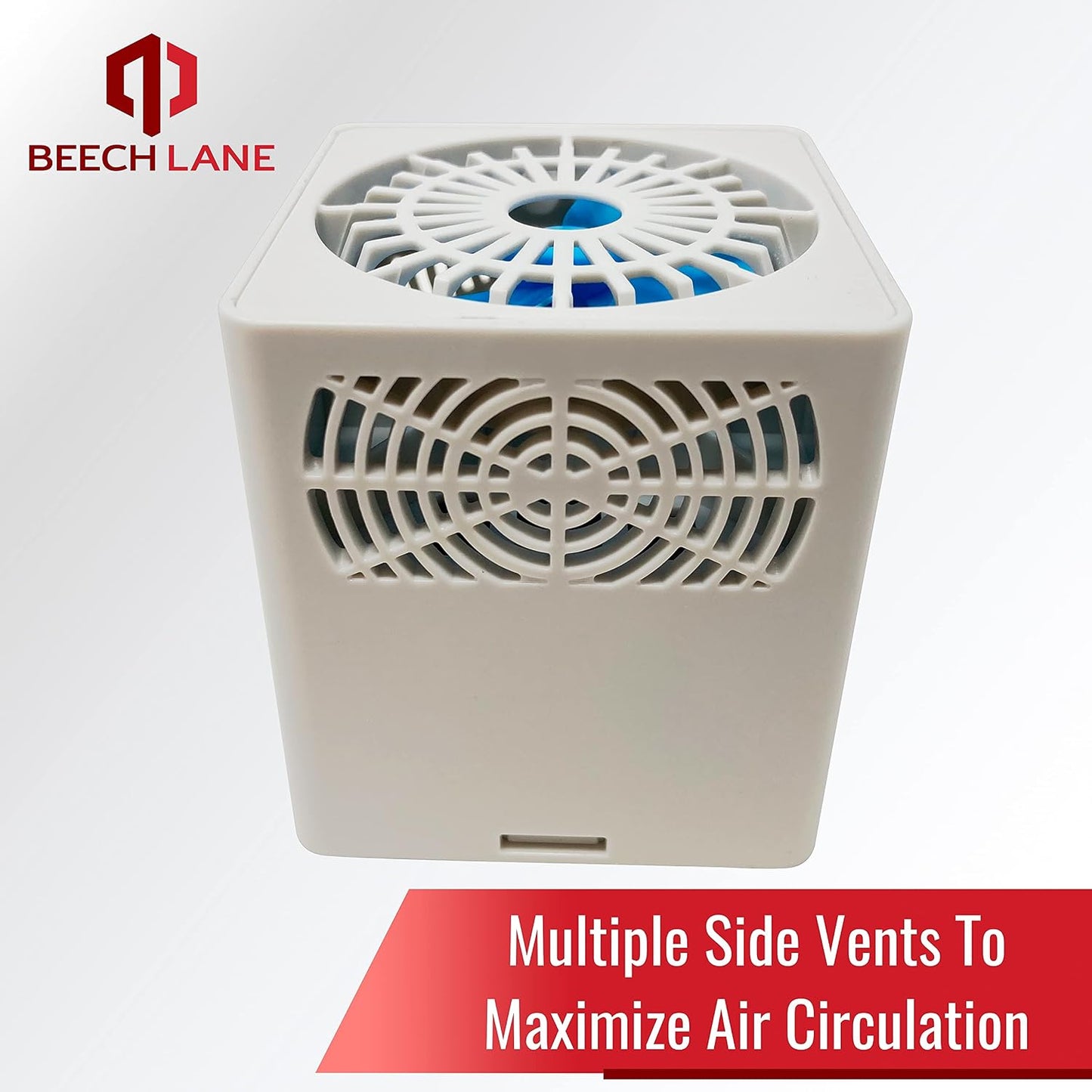 Beech Lane RV Fridge Fan, Patented, High Power 3,000 RPM Motor, Easy On and Off Switch, Multiple Side Vents Increase Airflow, Durable Construction, Helps Circulate Refrigerator Air (Natural)