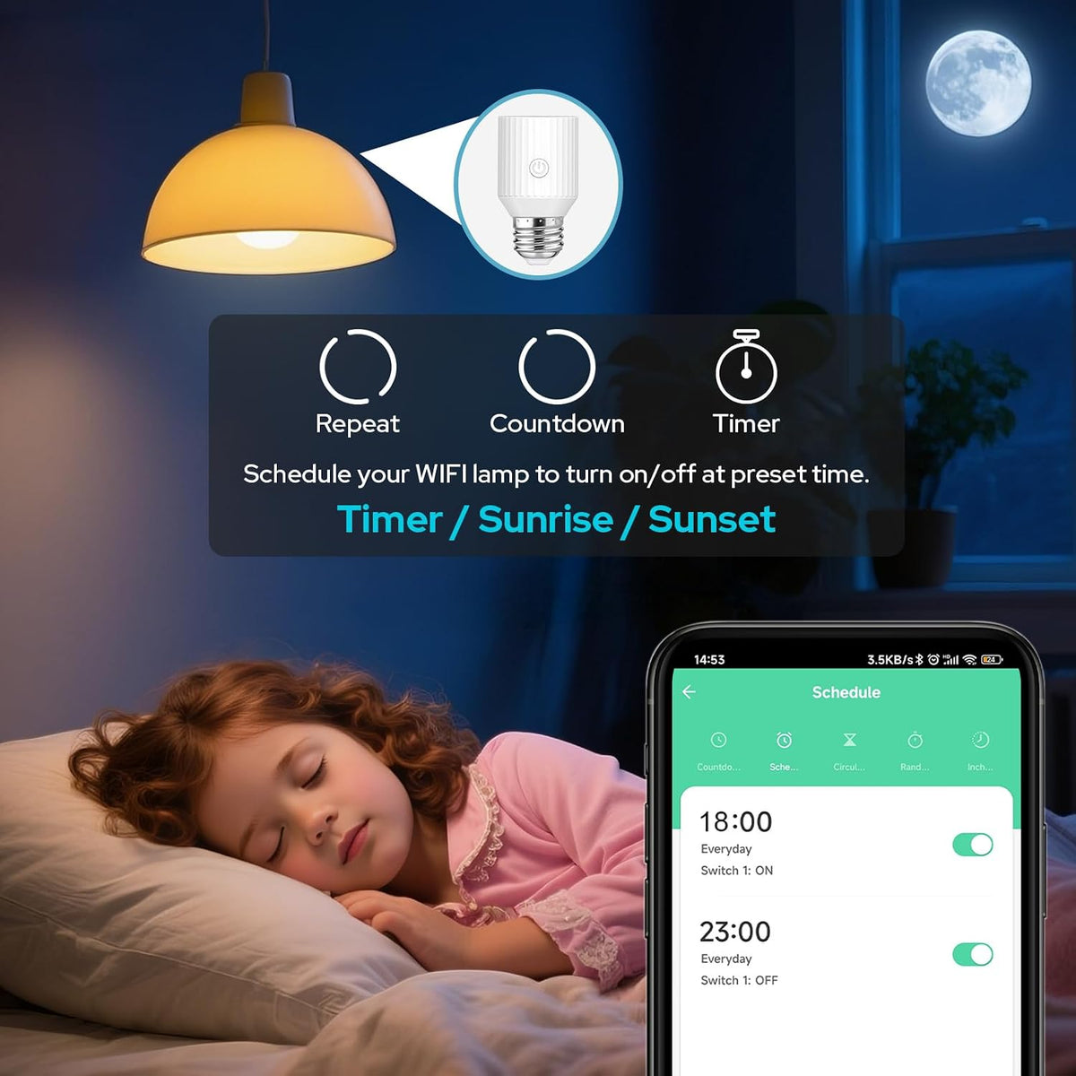 LoraTap Smart Wi-Fi Light Bulb Socket Adapter, Voice for Alexa/Google, Smart Life App Group & Timer, 60W Max, Incandescent Compatible, E26/E27, 2 Pack