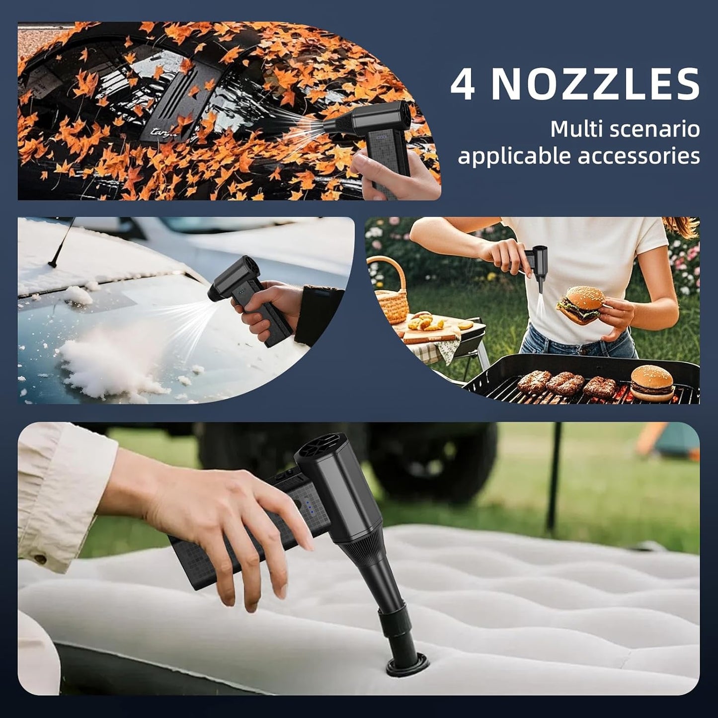 Cordless Electric Compressed Air Duster 150000RPM | 3 Gear Adjustable Mini handheld Blower Fast Charging for Computer Keyboard Outdoor House and Car Cleaning(Black)