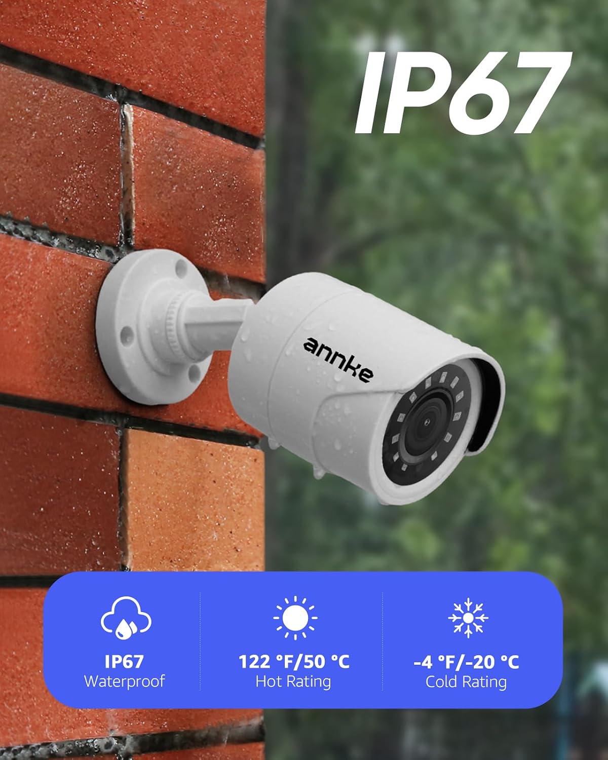 ANNKE 2MP/1080P 4-in-1 CCTV Analog Add-on Security Camera Outdoor, White | AHD/TVI/CVI/CVBS Signals Bullet Cam, 100ft Clear B & W Night Vision, Power Adapter BNC Cable Not Included, Home Surveillance