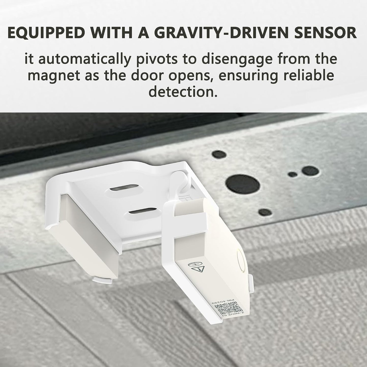 Garage Door Bracket for Ring Alarm Contact Sensor 2nd Gen – White Mount with Snap Clip & Screws – Secure Fit, Easy Install, Ring Compatible Accessory (1-Pack, Sensor Not Included)