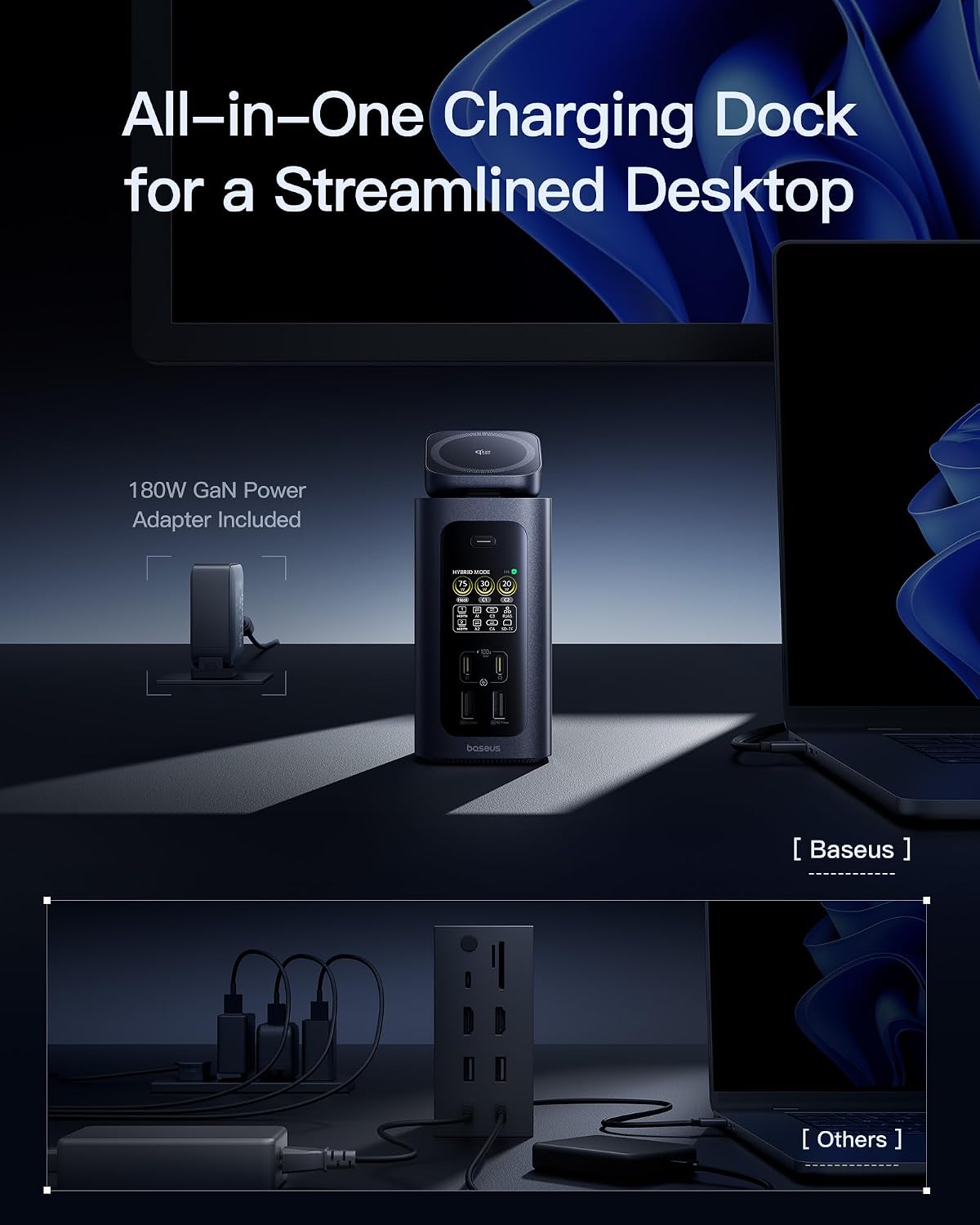 Baseus Spacemate RD1 Pro, 15-in-1 Docking Station with Dual Monitor