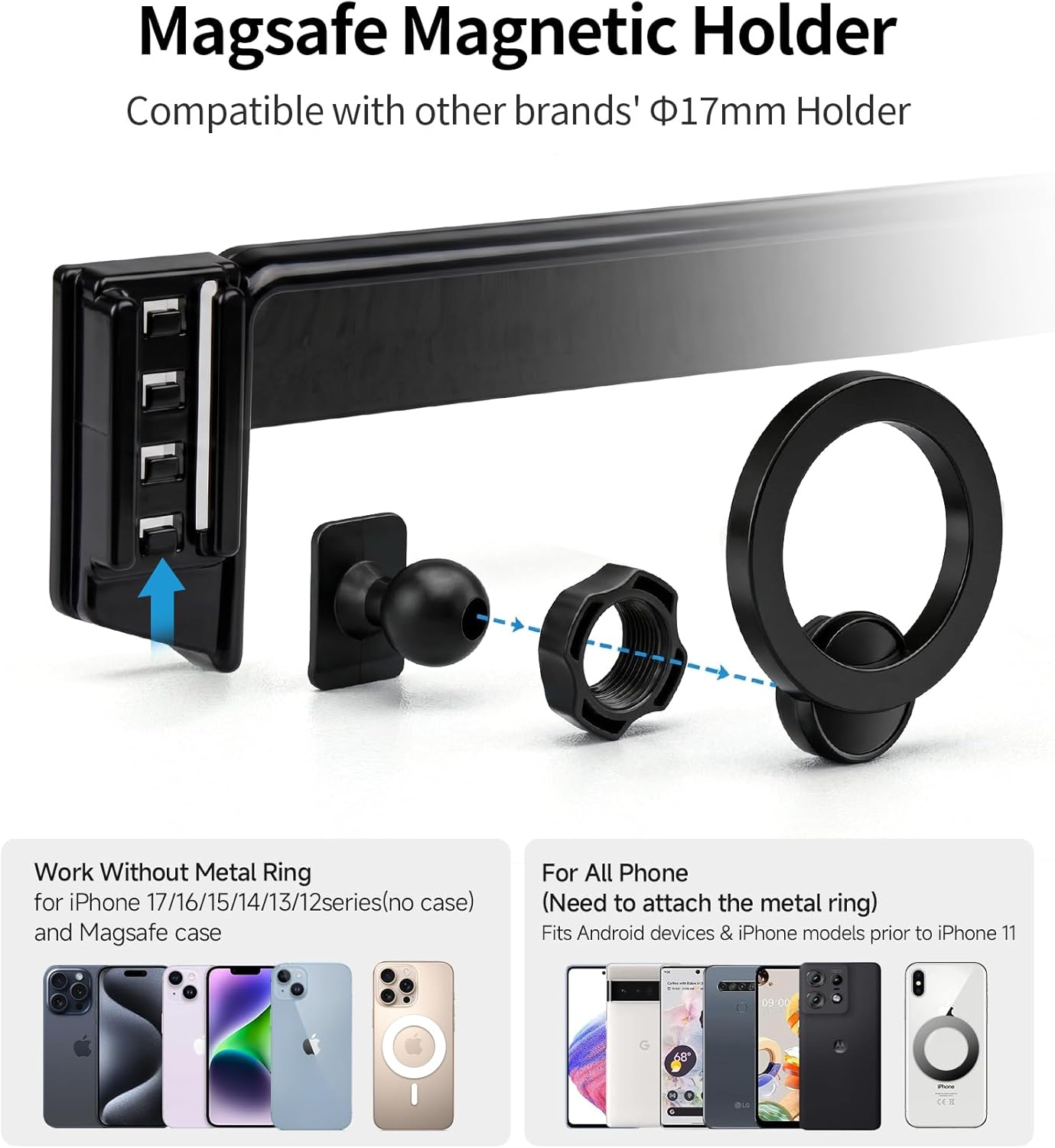 Car Phone Holder for Honda CR-V/HR-V/CRV 2023-2026 Accessories, 7/9" Screen | Magsafe Magnetic Cell Phone Mount Clip Compatible with iPhone, 3D fit Stable Dashboard GPS Navigation Bracket Cradle Stand