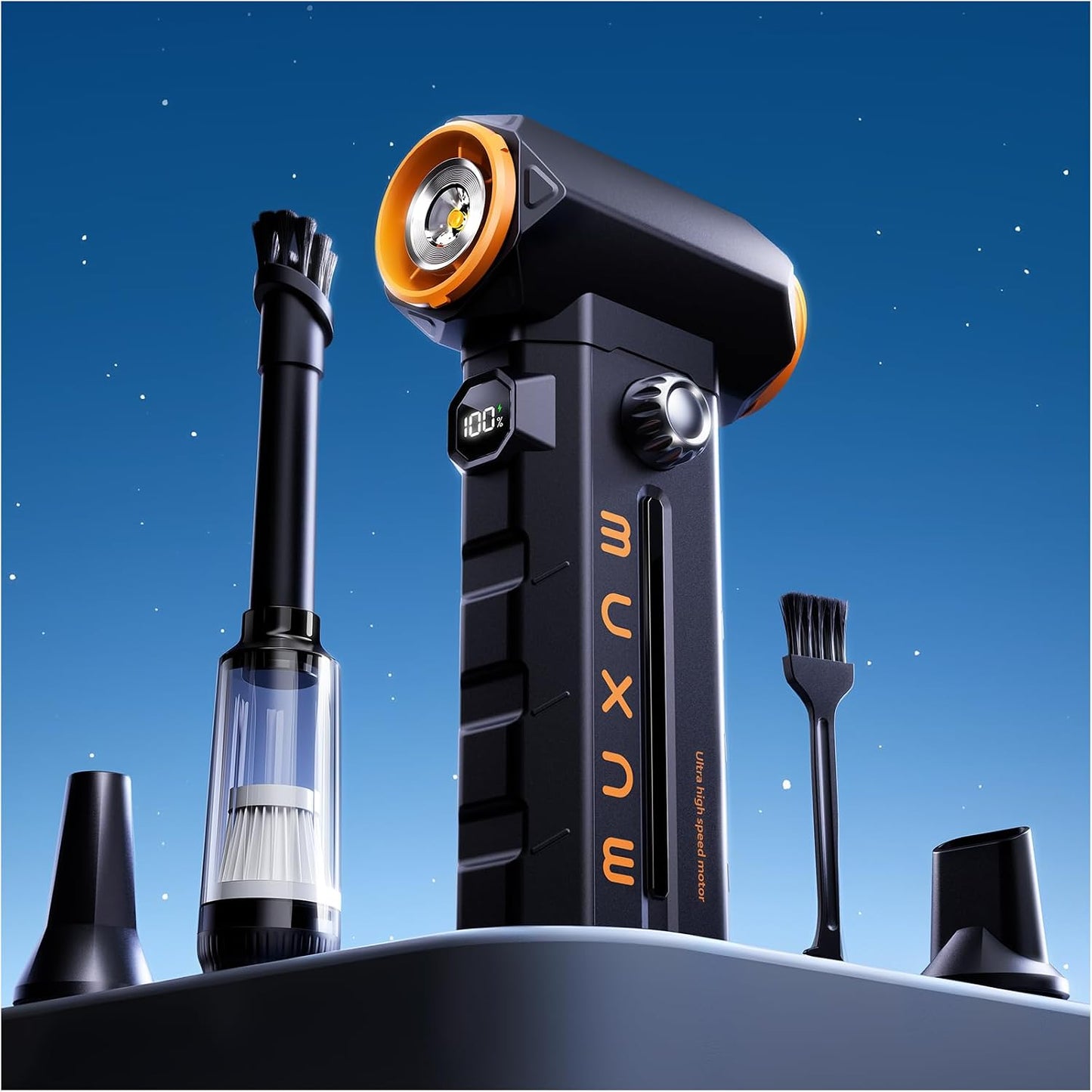 2-in-1 Air Duster & Vacuum, 130000 RPM | 8000mAh USB-C, 100-speed, blower/vacuum for PC, keyboard, car, home. Cordless mini 2-in-1