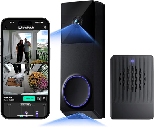 WYZE Wireless Duo Cam Doorbell Camera Video Doorbell w Wi-Fi Chime, 2K HD