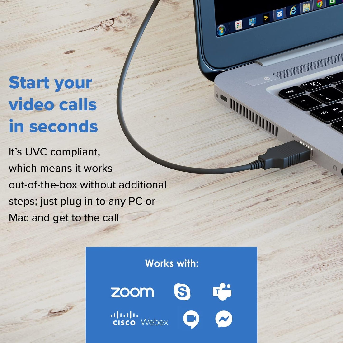 Creative Live! Cam Sync V3 2K QHD Webcam with 4X Zoom | 2K QHD Webcam, 4X Digital Zoom, Dual Microphones, Plug-and-Play, PC, Meetings