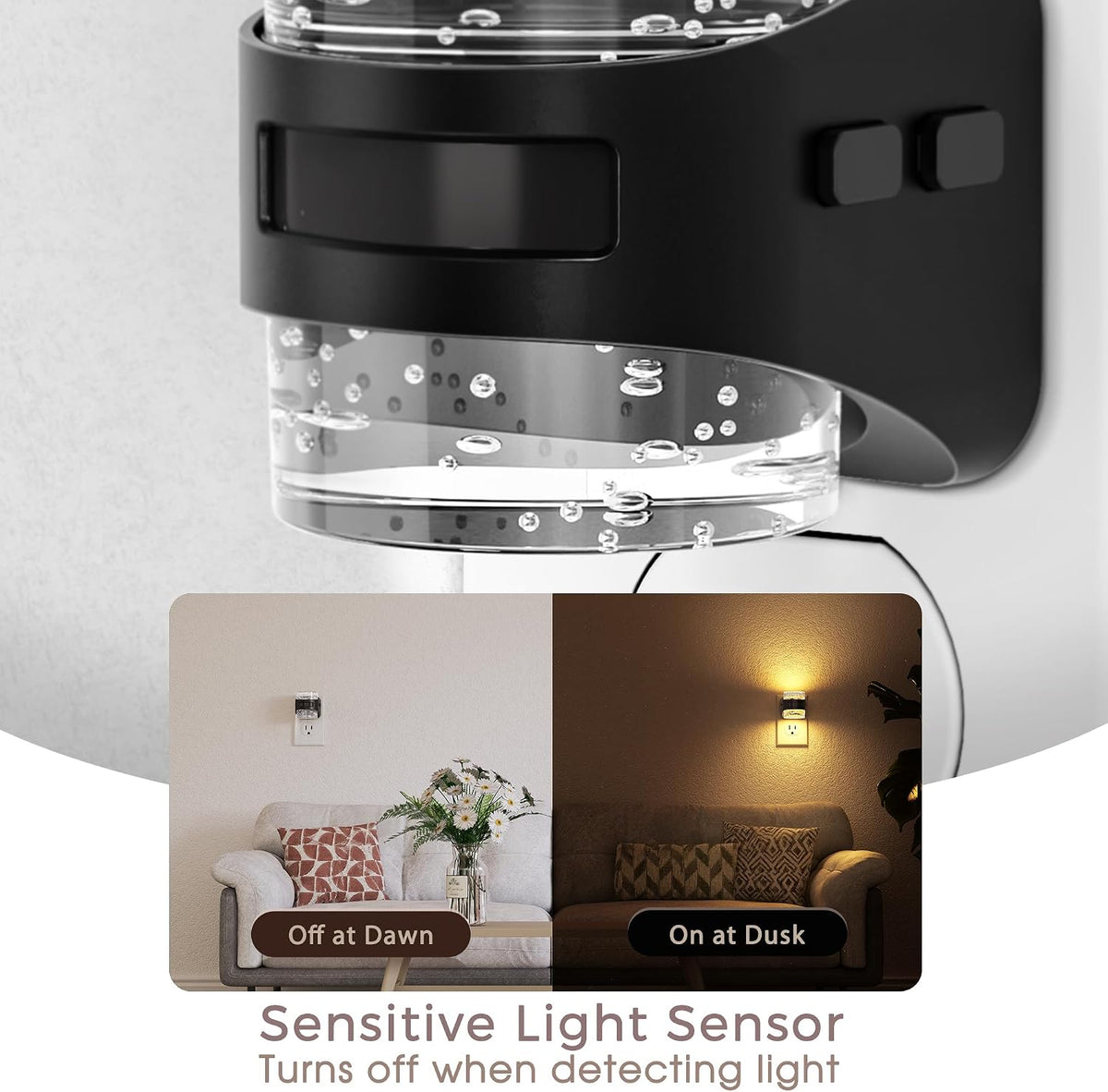 Briignite Motion Sensor Night Light Bubble Night Lights Plug into Wall