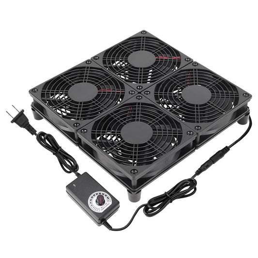 Router Laptop Cooling pad 4X 120mm Computer Fan with AC Plug Variable Speed Fan for DIY Electronics TV Box Cabinet Computer Game Equipment Cooing