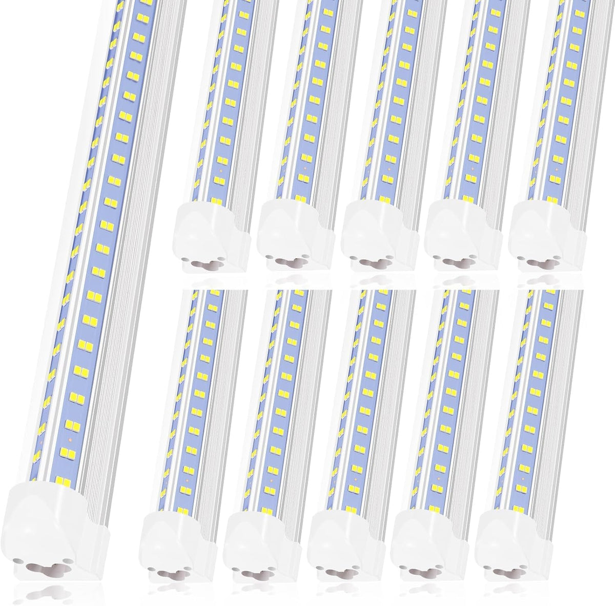 Led Shop Lights,Led Shop Lights 4FT 50W 6500K 7000LM Clear White,Shop Light 4FT 110V Linkable Integrated V-Shape for Shop Garage,Warehouse,Workbench and Workshop Commercial Bay Lighting(6-Pack)