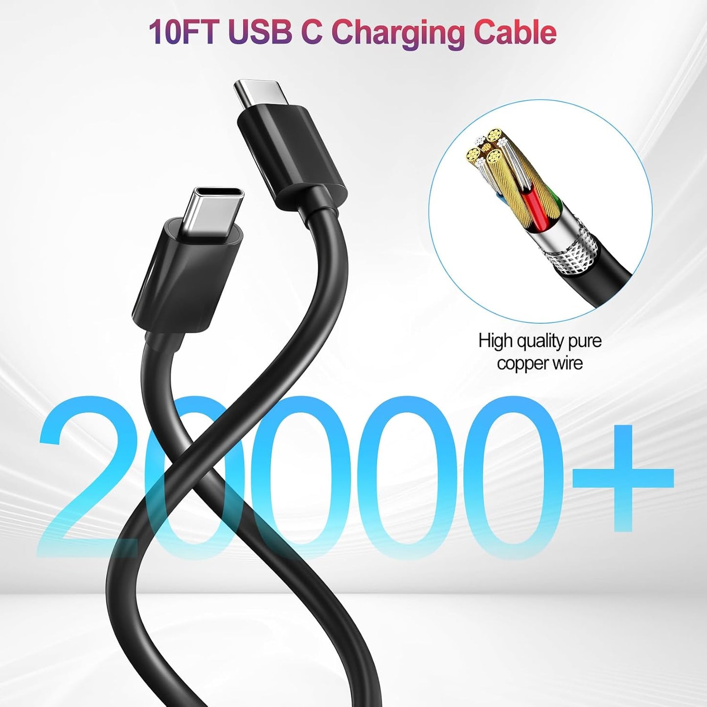 60W Super Fast Charger Samsung Charger Android Phone Chargers,2Pack USB C Charger Fast Charging Block & 10FT USB C Cable Cord for Samsung Galaxy S26 Ultra/S26/S26+/S25 Ultra/S25/S24/S23/S22 Ultra/S20