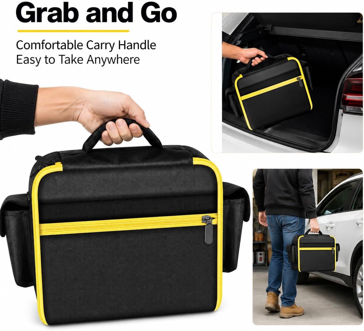 Case for DEWALT DCC020IB 20V MAX Tire Inflator Air Pump Storage Bag | Padded Organizer with Pockets for Dewalt Air Compressor's Accessories, Garage Storage, Roadside Emergencies-Case Only Black
