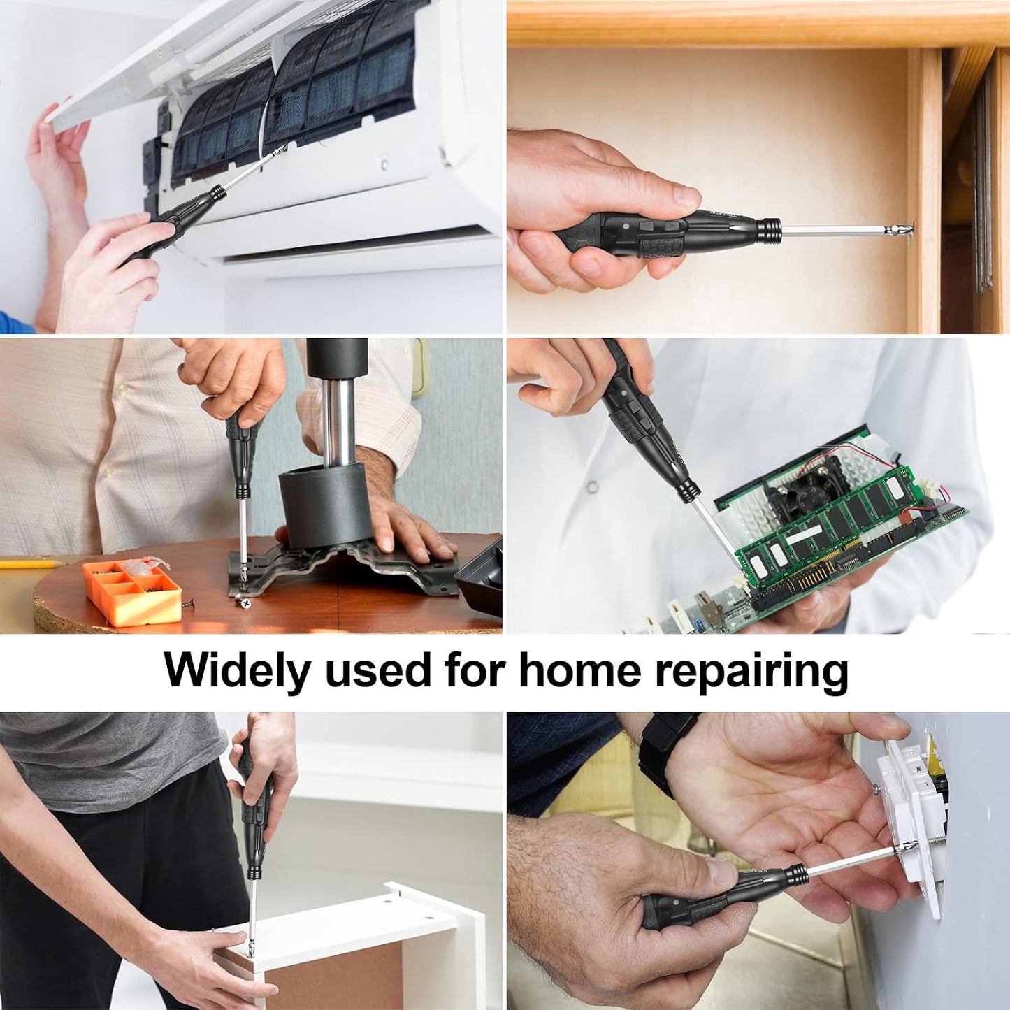 3.6V Cordless Electric Screwdriver - Magnetic 2-in-1(Manual & Automatic) with Forward/Reverse, 1800mAh USB-C Battery, LED Delay Light, Power Screwdrivers Set, Portable Automatic Home Repair Tool Kit