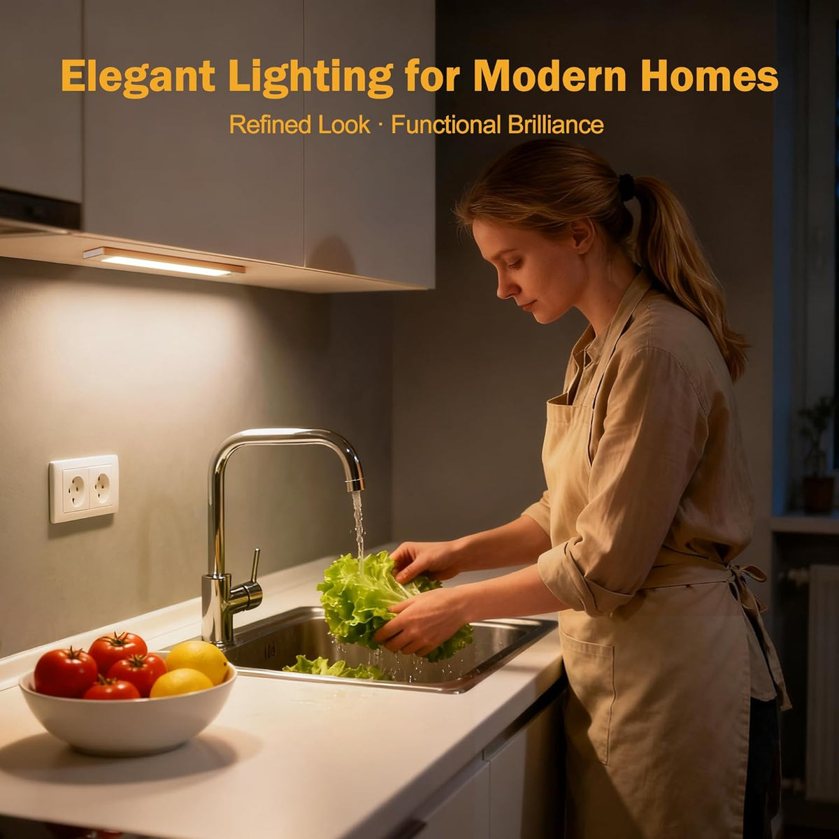 V4light Motion Sensor Cabinet Light, Rechargeable, Dimmable, 2Pcs, 9in