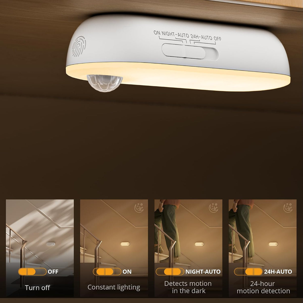 Lyridz Rechargeable Night Light with Motion Sensor, 3-Pack