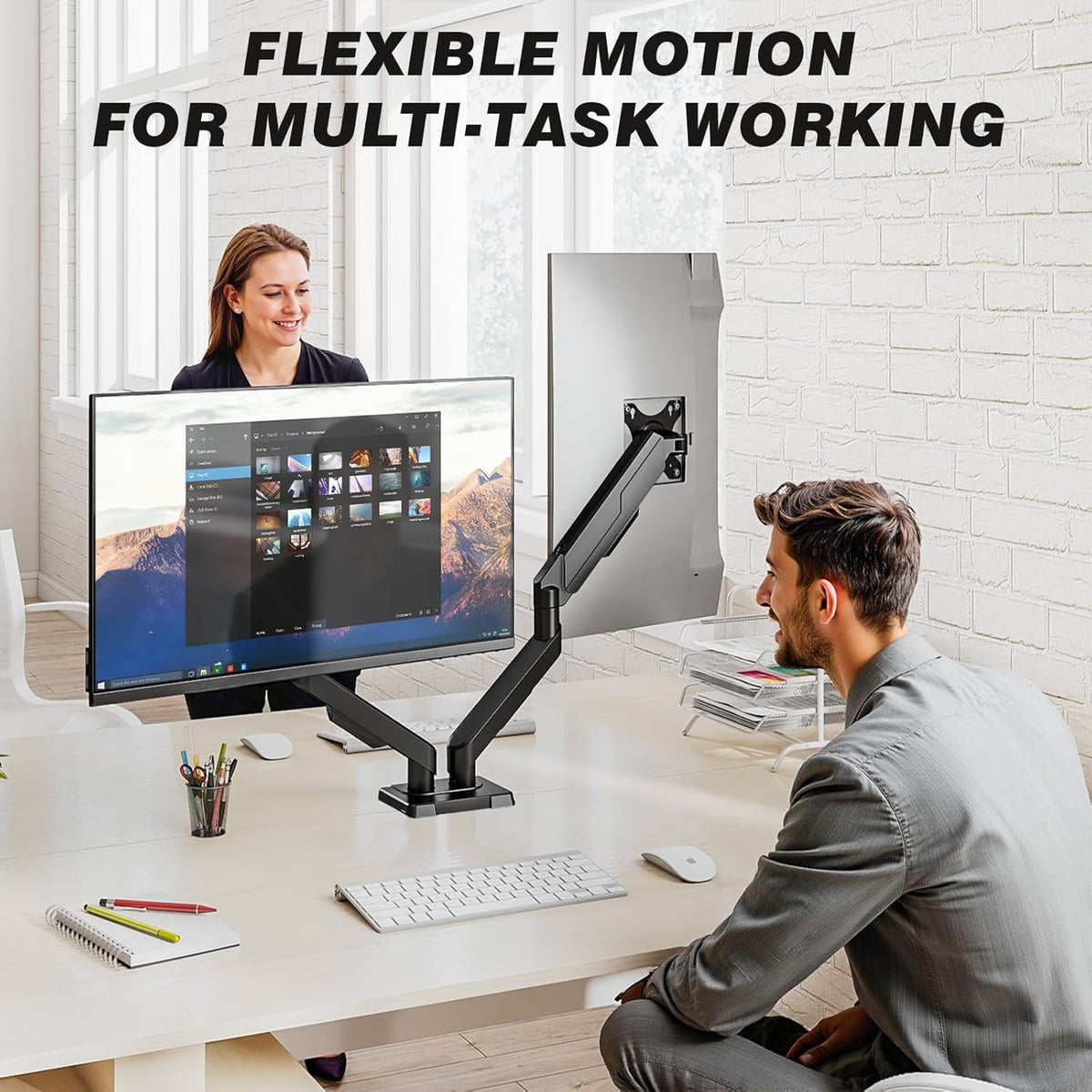 5Rcom Dual Monitor Stand for 17-34 Inch Computer Screens