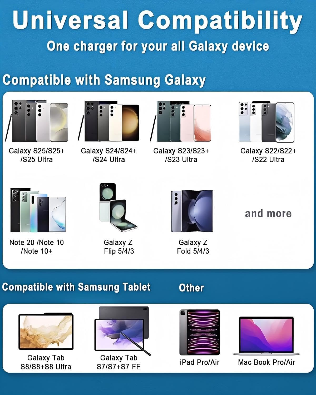 45W Super Fast Charger USB C- 45 Watt Type C Fast Charging Android Phone Charger Compatible with Samsung Galaxy S25 Ultra/S25/S25+/S26/S26+/S26Ultra/S24+/S24 Ultra/S23 Ultra Tab,6ft C Cable