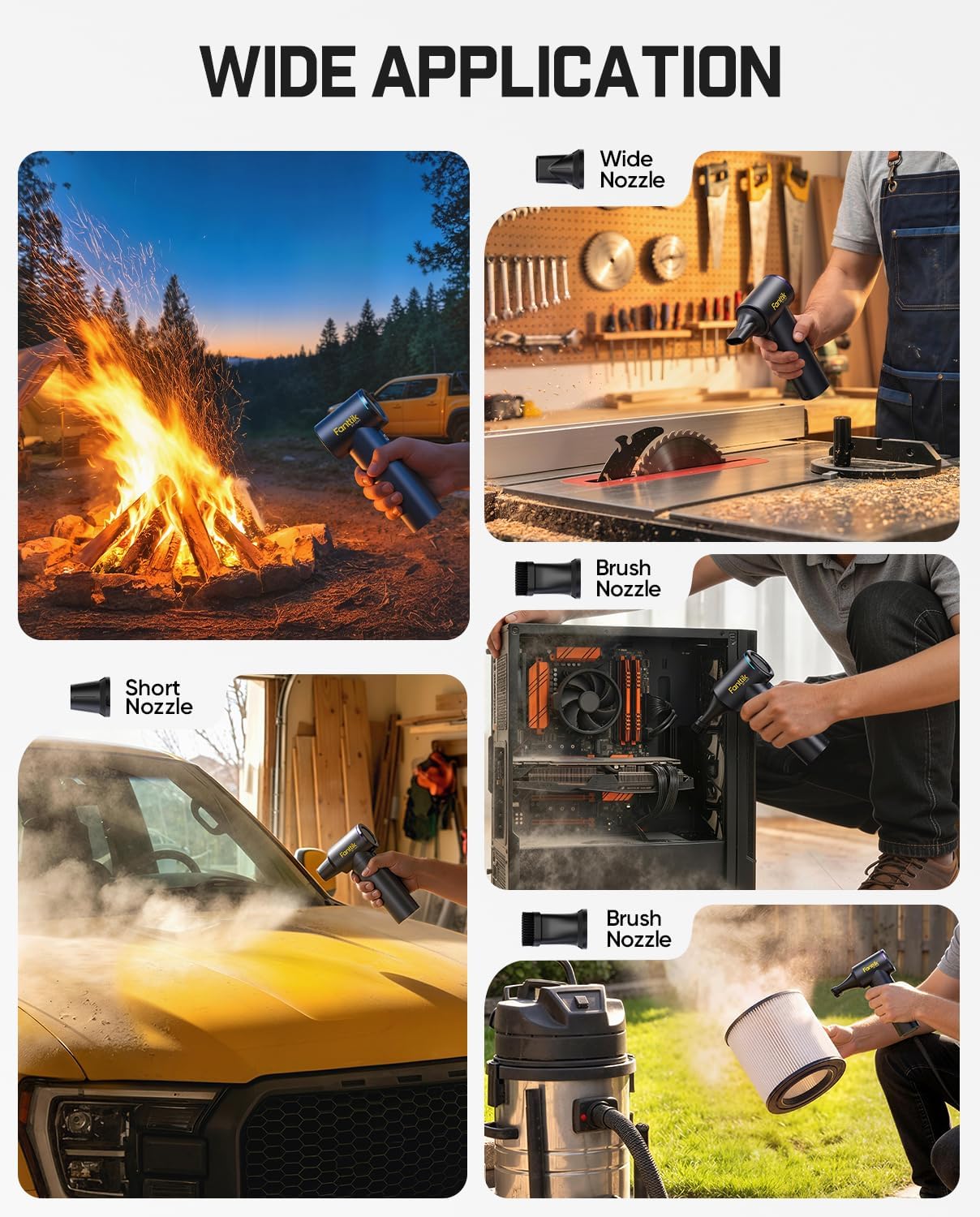 Fanttik B11 Apex Electric Air Duster | High-Performance Motor, 100-Speed Adjustable, One-Tap Booster, 42.12Wh Battery for PC, Workshop & Car Interior