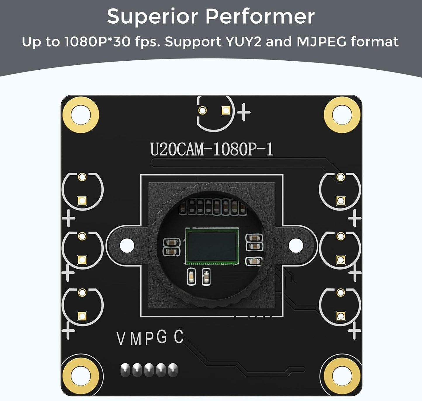 1080P USB2.0 UVC Camera, 130° Wide Angle Camera, Plug & Play for PC, Raspberry Pi, Jetson Nano and SBCs. Support Windows, Linux, Android and Mac OS.