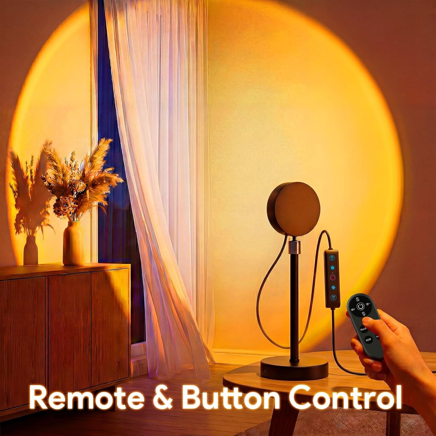Sunset Lamp Projector Led Lights with Remote ,APP Push Button Control Night Light RGB Lights Sun Sunlight Sunrise Lamp 360° Rotation Mood Lighting Home/Room Decor Gifts for Women,Desktop Multicolor