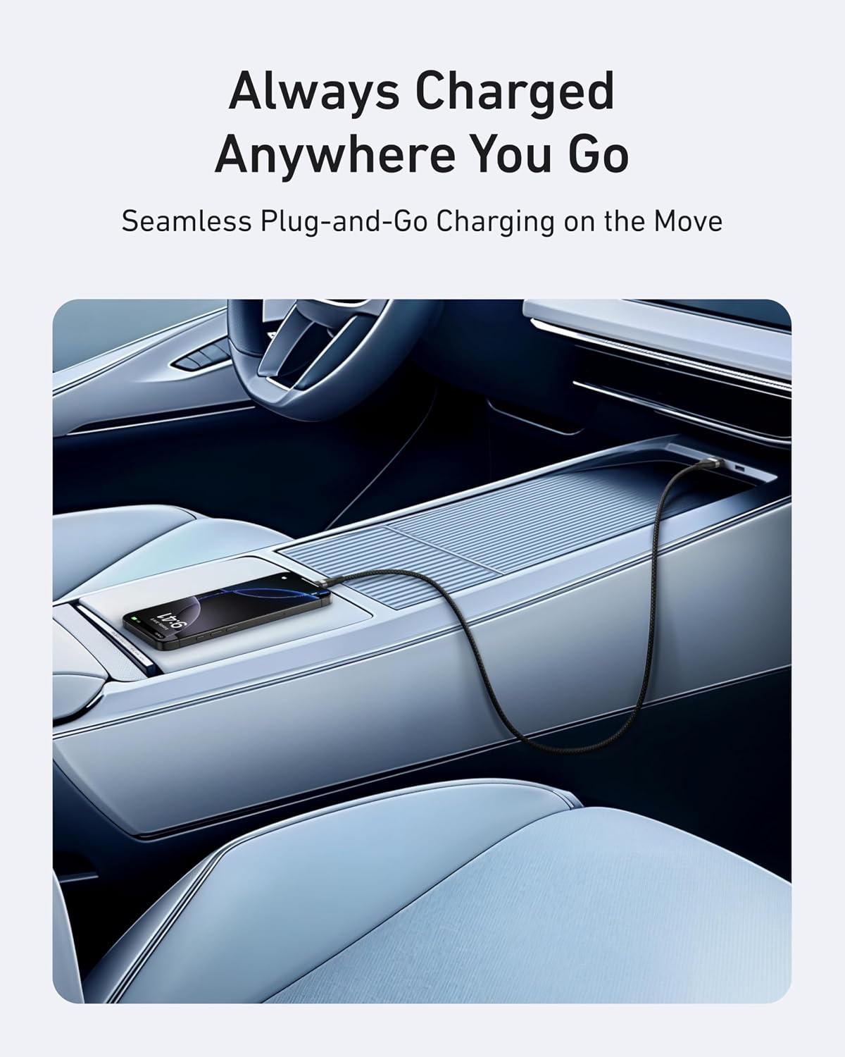 Anker Nano USB A to USB C Cable, CarPlay USB to USB C Cable (3 ft, Black) | Upcycled-Braided Cord for CarPlay, iPhone 17 / 16 Series, Samsung Galaxy Note20, and More