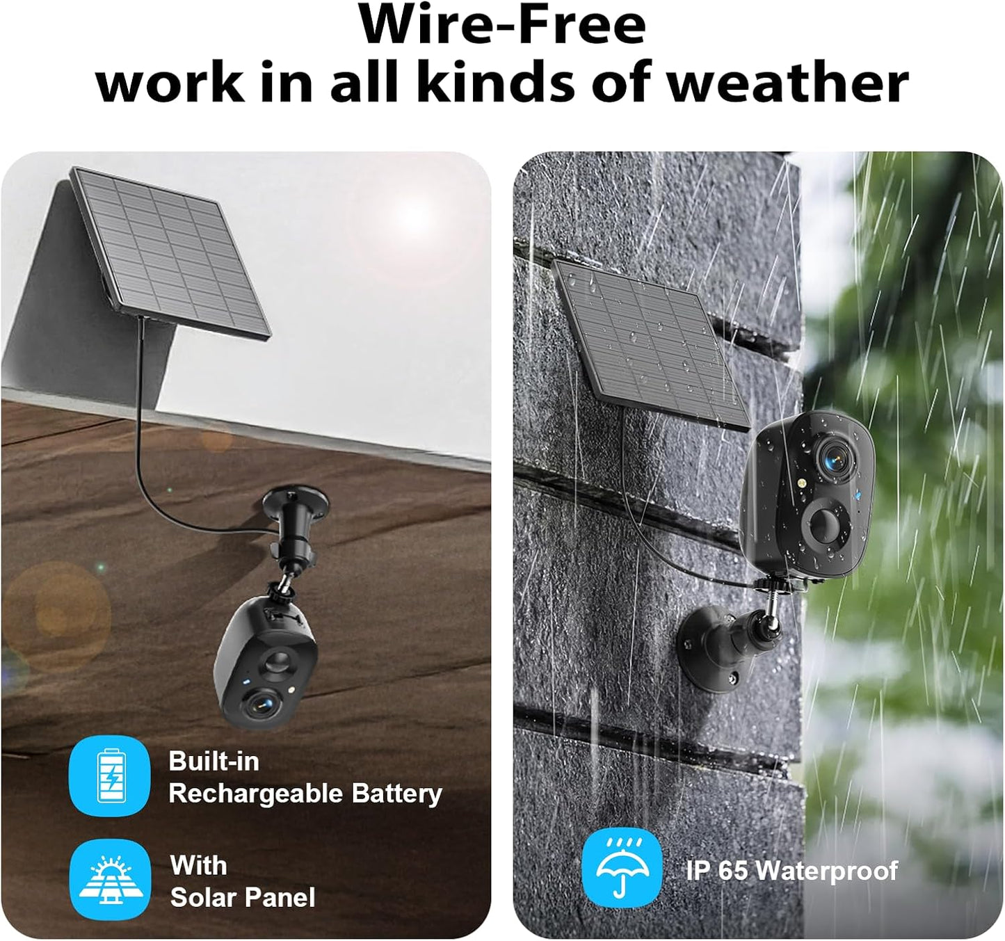 Security Cameras Wireless Outdoor 2K Solar Powered WiFi Cameras for Home Security,AI Motion Detection,Siren Alarm,Spotlight Color Night Vision,2-Way Audio,SD/Cloud Storage (2 Solar Cams)