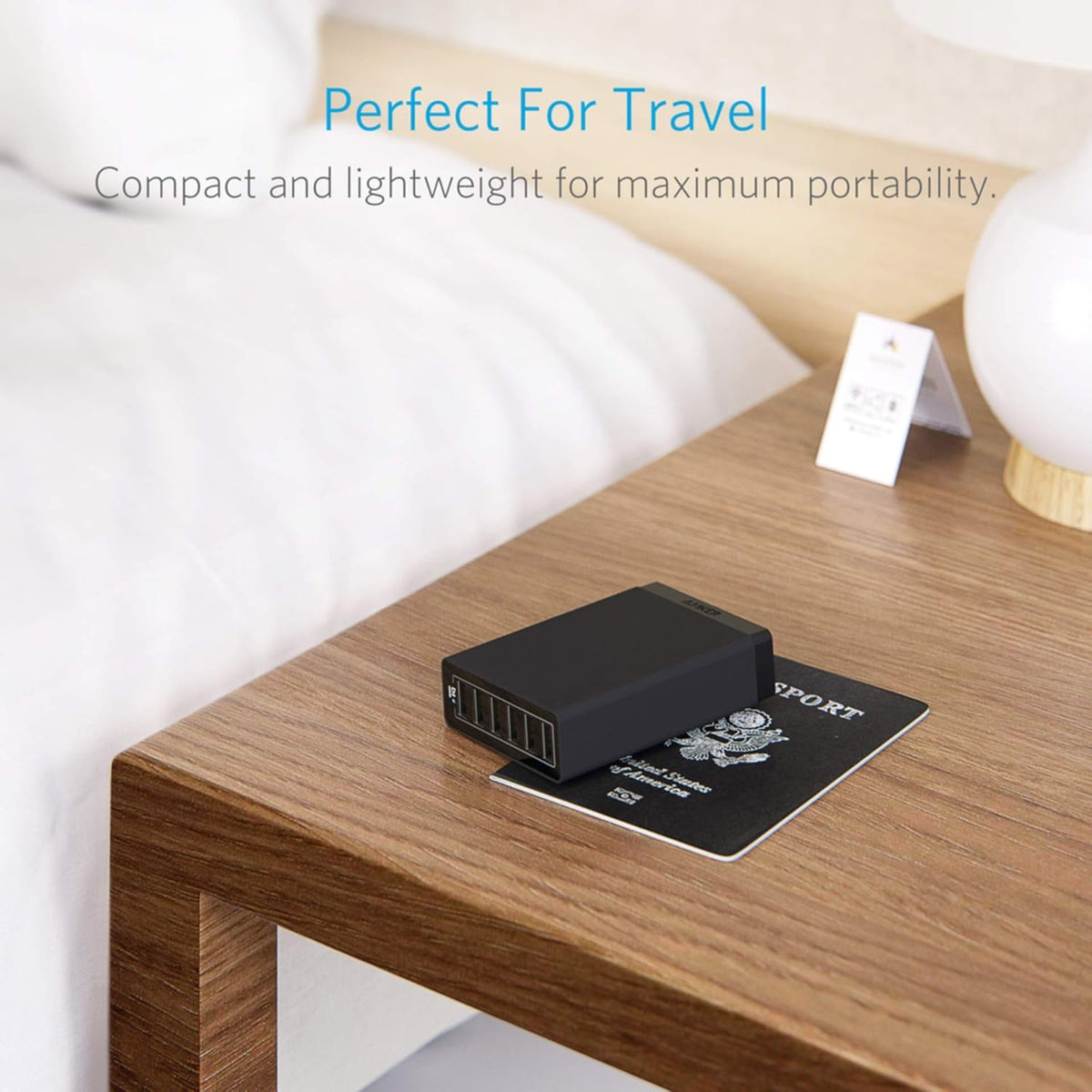 Anker Desktop Charger, 60W 6 Port USB Multiple Charging Hub | PowerPort 6 Multiple USB Charger, Campatible with iPhone, iPad, MacBook, Galaxy, LG, HTC, and More