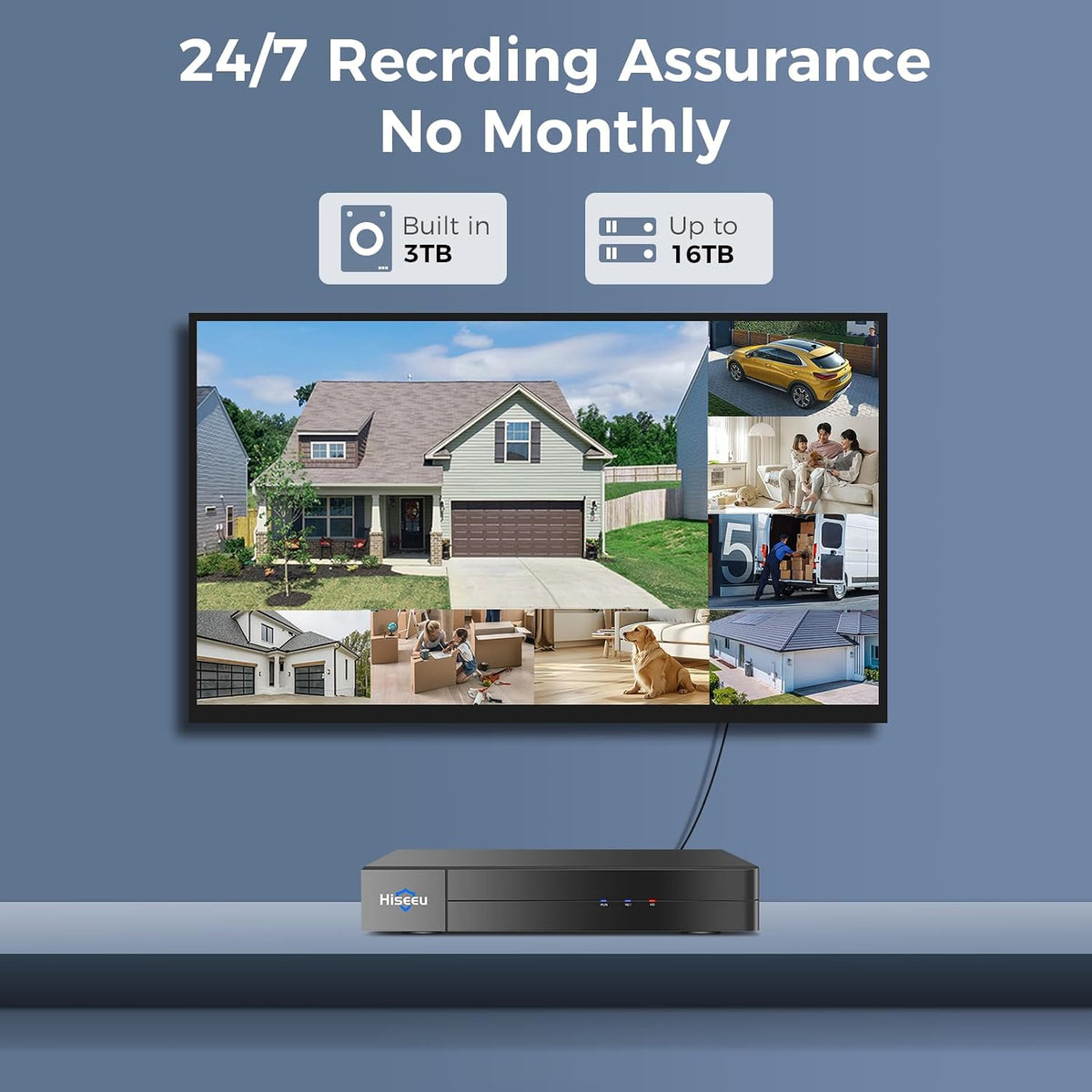 Hiseeu 4K Wired Security Camera System,8PCS 8MP CCTV Cameras,3TB HDD