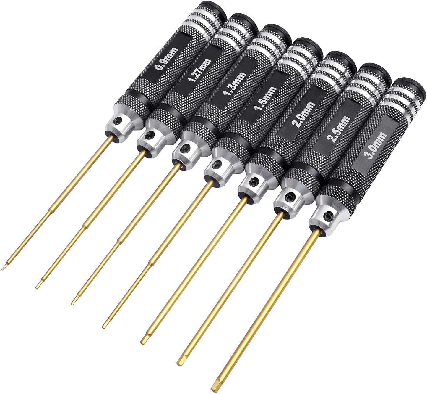 HobbyPark Hex Driver Set Allen Screwdriver Kit Titanium 0.9mm/1.27mm/1.3mm/1.5mm/2.0mm/2.5mm/3.0mm Small and 17mm Hex Wrench Set RC Car Tools Kit