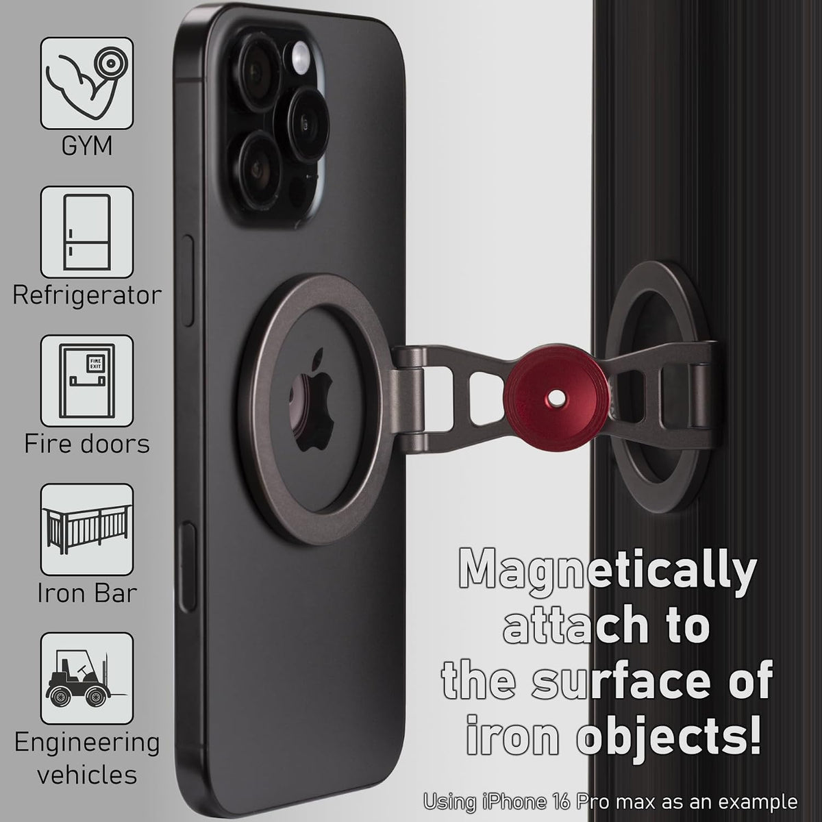 Magnetic Phone Stand & Fidget Spinner Combo– Hands-Free Holder for iPhone 12-17/MagSafe Cases – Dual Magnetic Rings, Strong Adhesion, Stress Relief Accessory for Home/Office/Travel/Gym