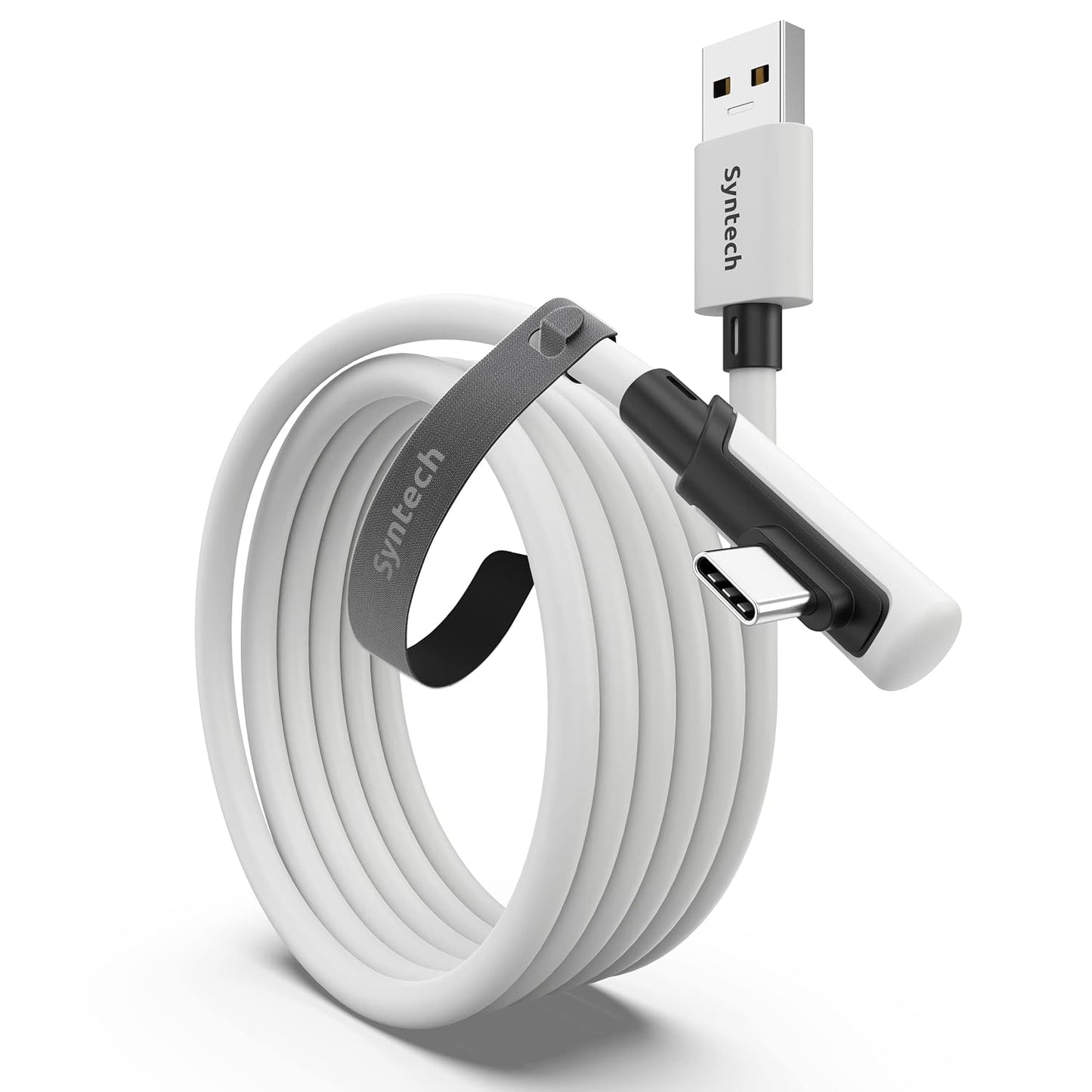 Syntech Link Cable 16FT, USB 3.0 to USB Cable for Meta Quest 3/3S/2, Pico 4 | USB 3.0 High Speed with up to 5Gbps Data Transfer for PCVR and SteamVR Gaming, Reinforced L-Shaped USB-C Connector