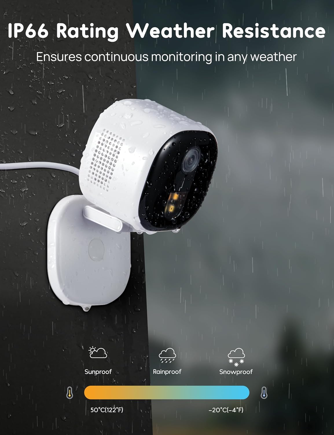 Winees WiFi Water Leak Detector, 3 Pack Water Sensors & 2K 4MP Outdoor Security Camera, Human/Pet AI Detection Support Cloud/128G SD Card Storage