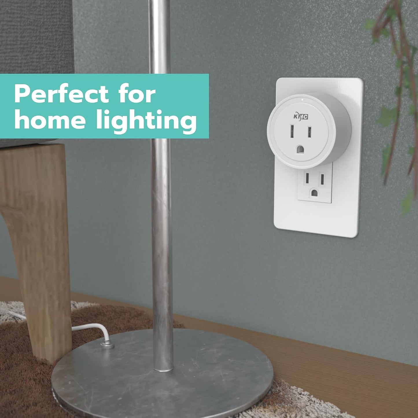 KMC Smart Plug Mini 4-Pack, Wi-Fi Outlets for Smart Home, Remote Control Lights and Devices from Anywhere, No Hub Required, ETL Certified, Works with Alexa and Google Home